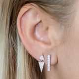 18K White Gold Bar Stud Earrings